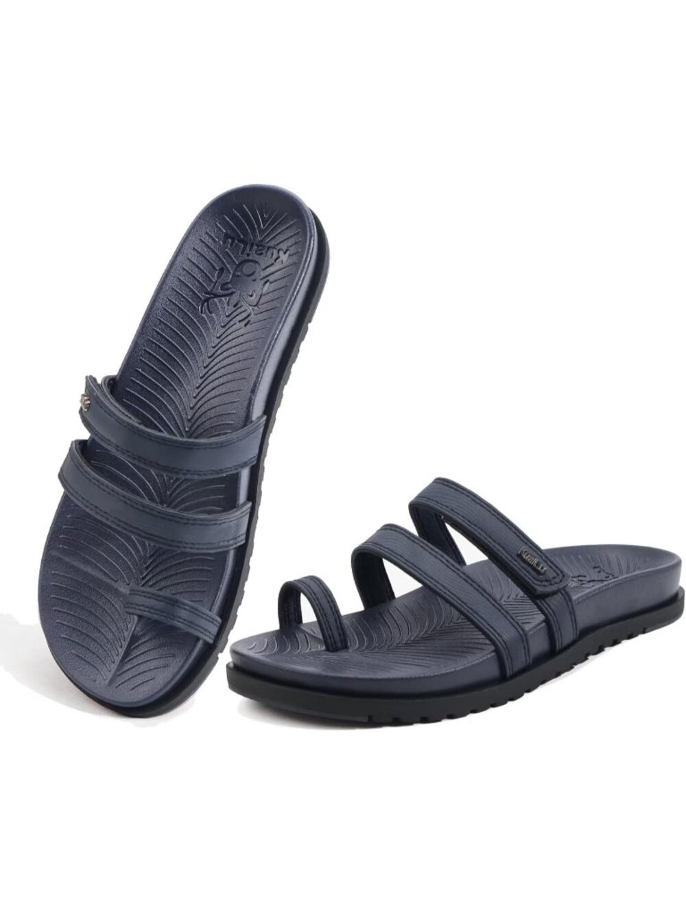 Women's Dark Blue Slides Sandals With Arch Support Comfort Plantar Fasciitis